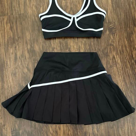 Beach Riot Tennis Skirt Set Womens XS/ Olympia Love Small Black White Mini - Picture 4 of 8
